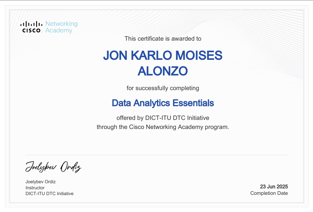 Data Analytics Essentials Certificate