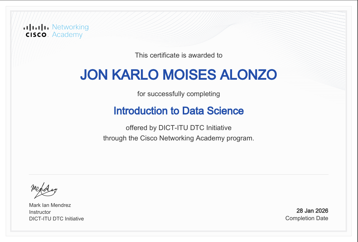 Introduction to Data Science Certificate